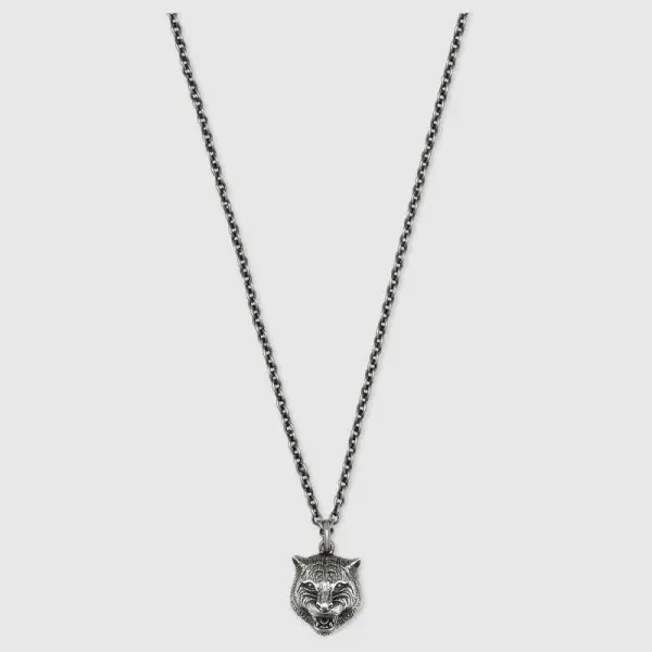 【2026】GUCCI タイガーヘッドシルバーネックレス