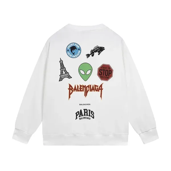 【BALENCIAGA 公式旗艦店】バレンシアガ 丸首の衛衣 スウェット ご好評に付き再入荷！241127
