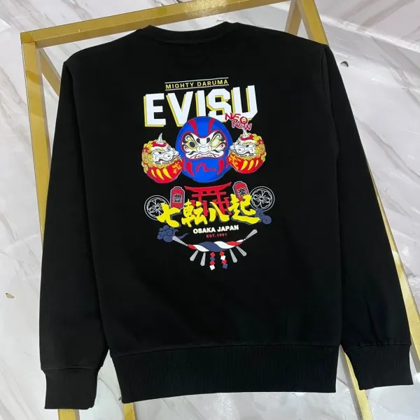 【EVISU 公式旗艦店】エヴィス 丸首の衛衣 スウェット ご好評に付き再入荷 240816