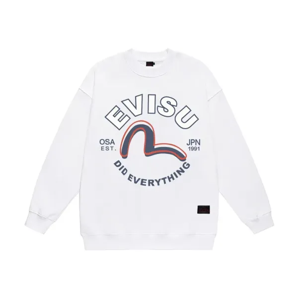 【EVISU 公式旗艦店】エヴィス 丸首の衛衣 スウェット ご好評に付き再入荷 240816