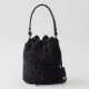 PRADA プラダ◆ラフィア×レザー ミニバケットバッグ ストラップ付 15*19*10CM  240920