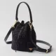 PRADA プラダ◆ラフィア×レザー ミニバケットバッグ ストラップ付 15*19*10CM  240920