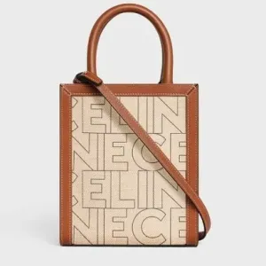 【CELINE】セリーヌ ロゴプリント入り ミニ バーティカル カバ 17*20*4cm