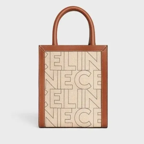 【CELINE】セリーヌ ロゴプリント入り ミニ バーティカル カバ 17*20*4cm