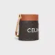 【CELINE】セリーヌロゴプリント デニム バケットバッグ ブラック 19×23×19cm