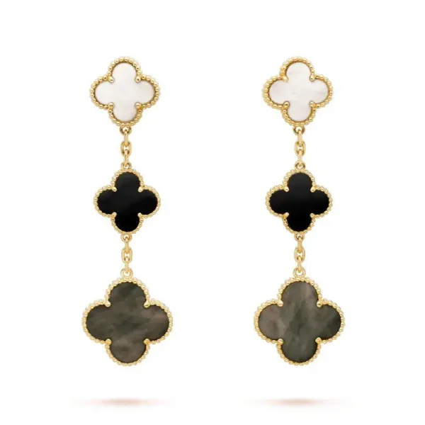 【Vancleef & Arpels】 マジック アルハンブラ イヤリング、3モチーフ