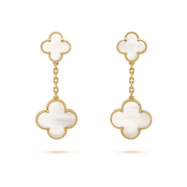 【Vancleef & Arpels】 マジック アルハンブラ イヤリング、2モチーフ