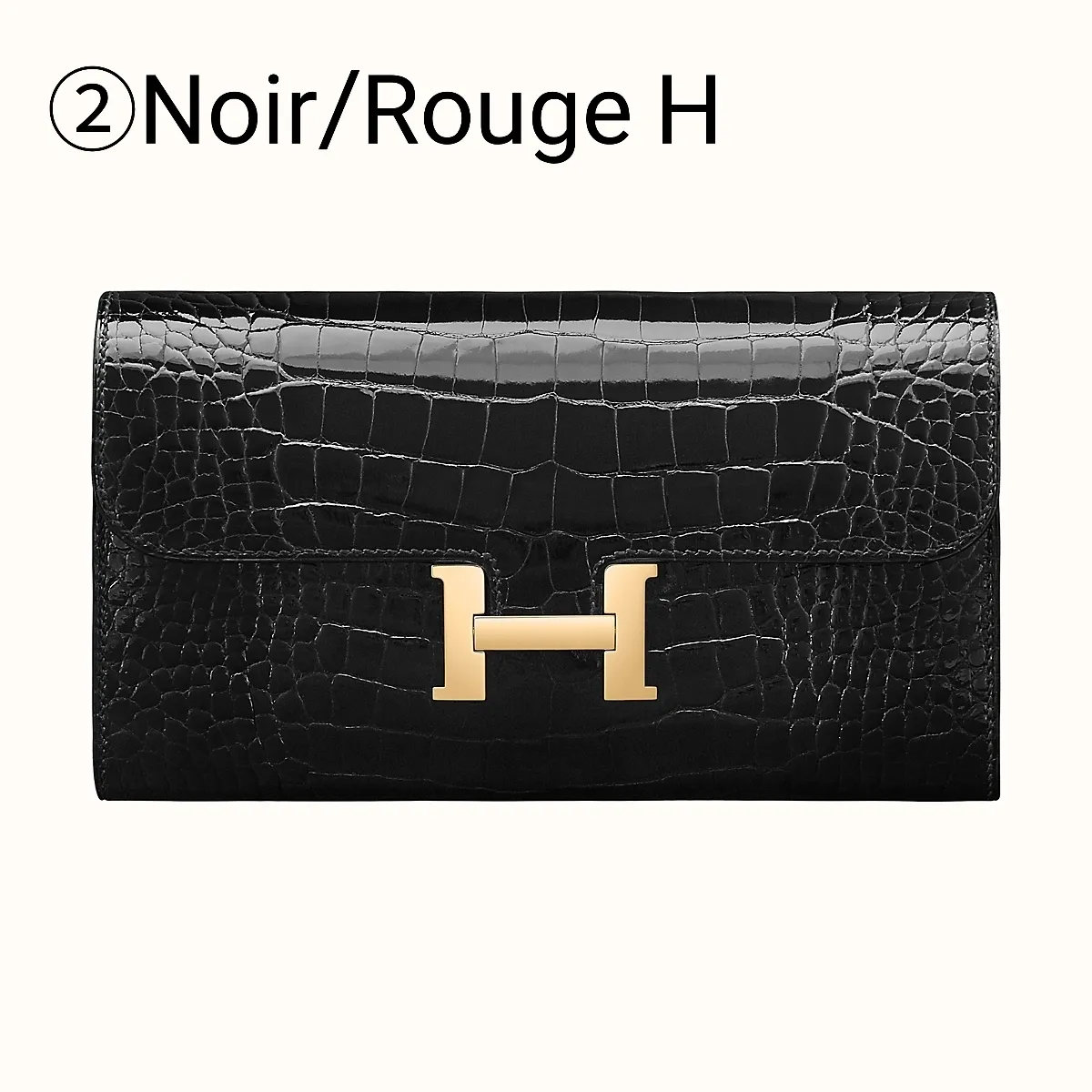 【2026】【HERMES】Constance long wallet アリゲーター ノワー