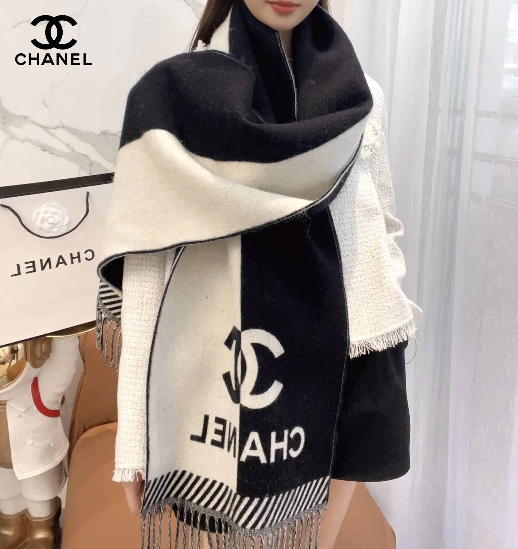 【2026】【CHANEL  シャネル 】スカーフ184*34CM  241209