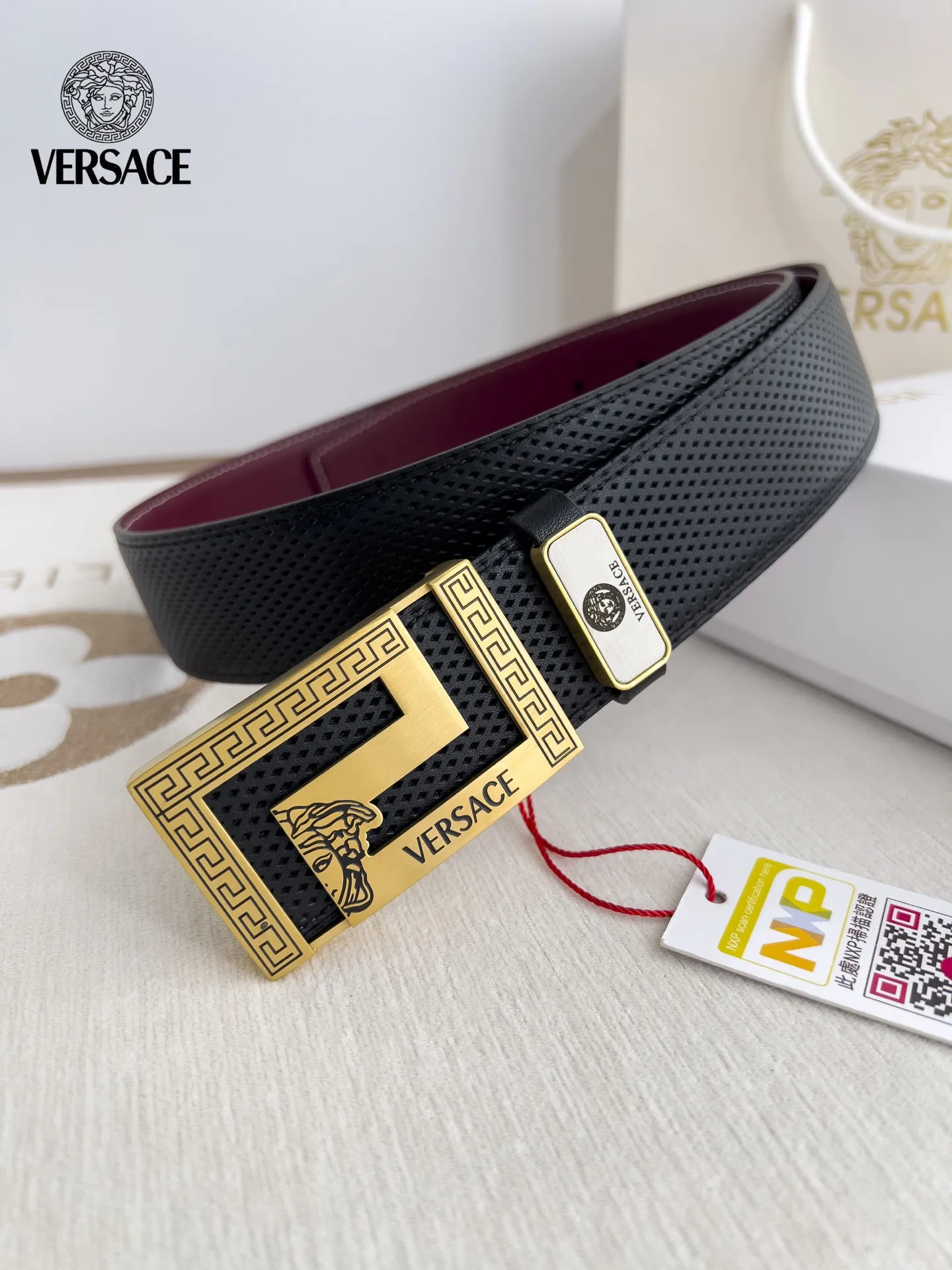 【2026】【VERSACE】(ヴェルサーチ) 3.8cmベルト メンズ 24706
