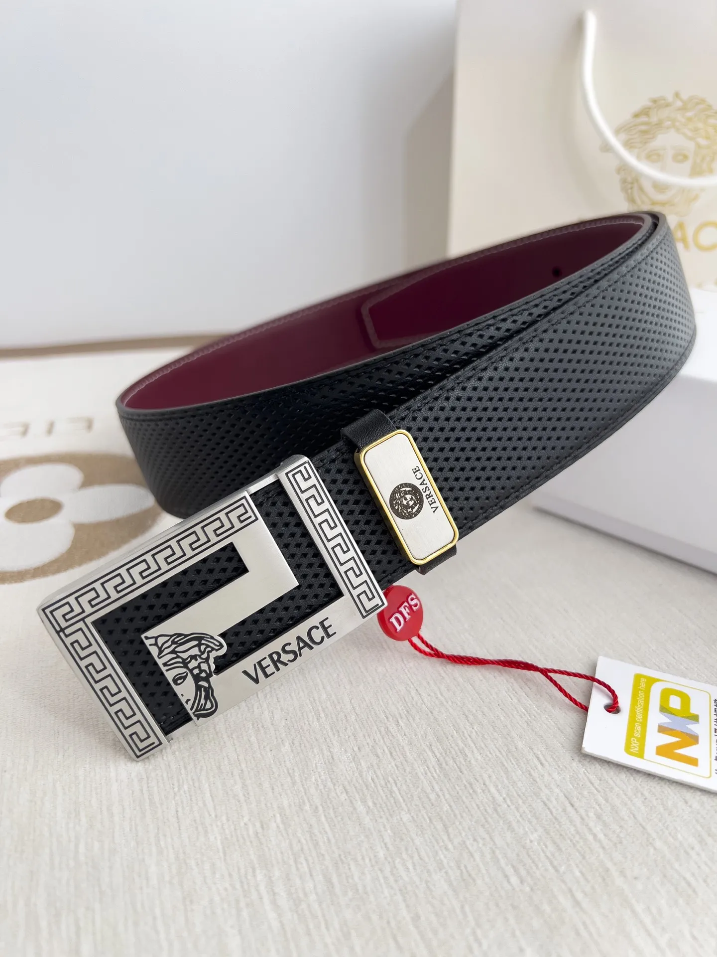 【2026】【VERSACE】(ヴェルサーチ) 3.8cmベルト メンズ 24706