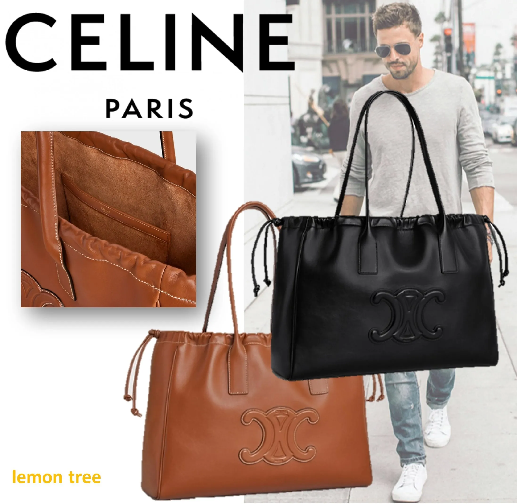 【2026】【CELINE】セリーヌ カバ ドローストリング キュイル トリオンフ