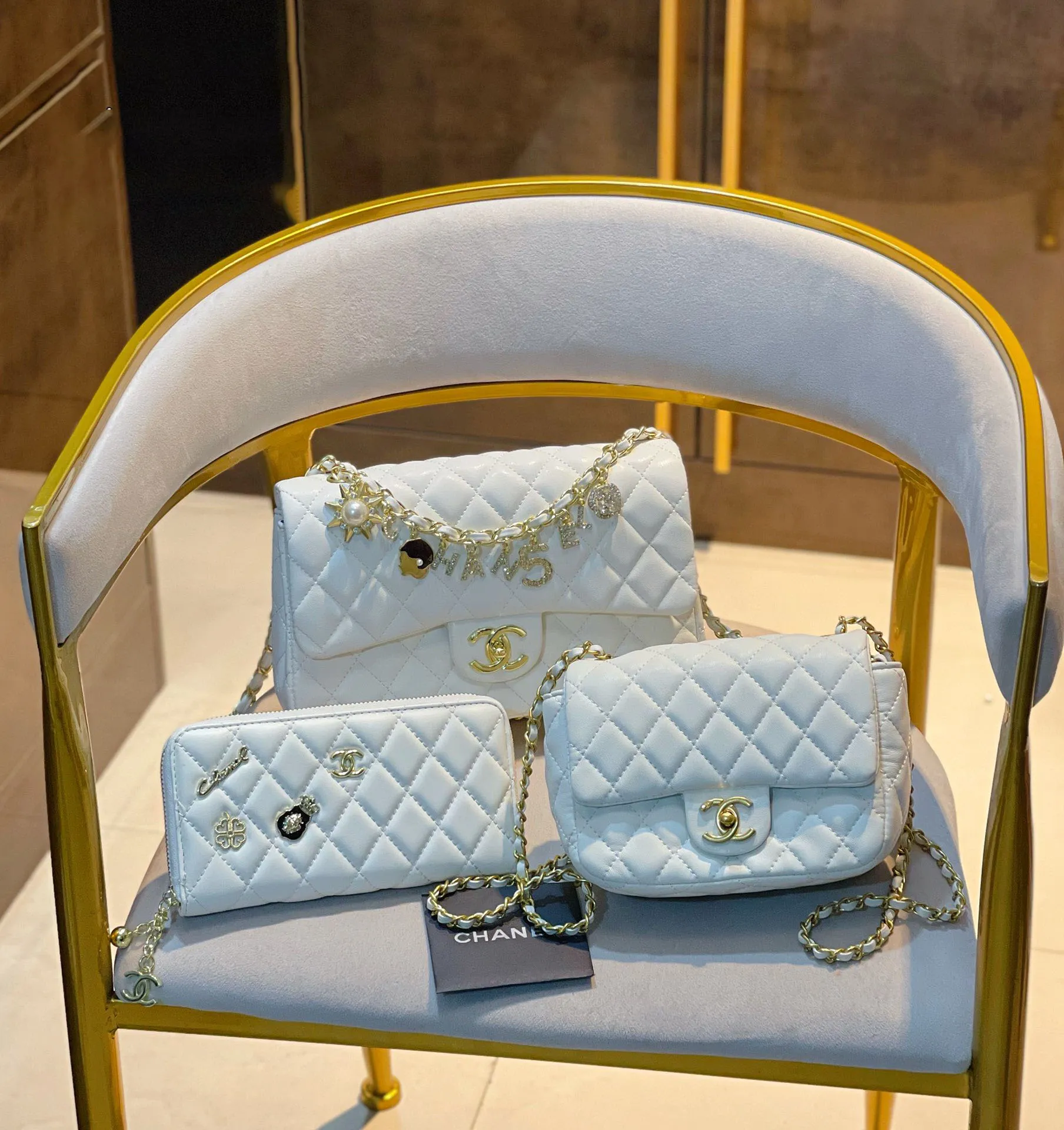 【2026】【CHANEL】 シャネル定番人気 ミニ マトラッセ☆CHANEL☆Mini Flap Bag3点セット お得