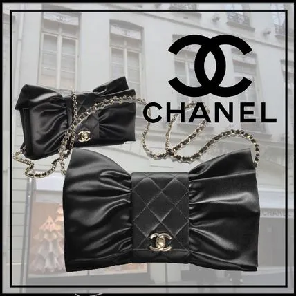 【2026】☆リボン☆ CHANEL サテンクラッチバッグ