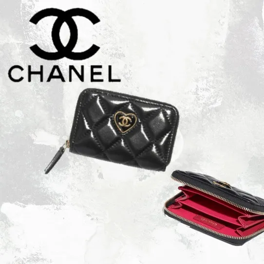 【2026】かわいいハートロゴ☆【CHANEL】ジップ コインパース