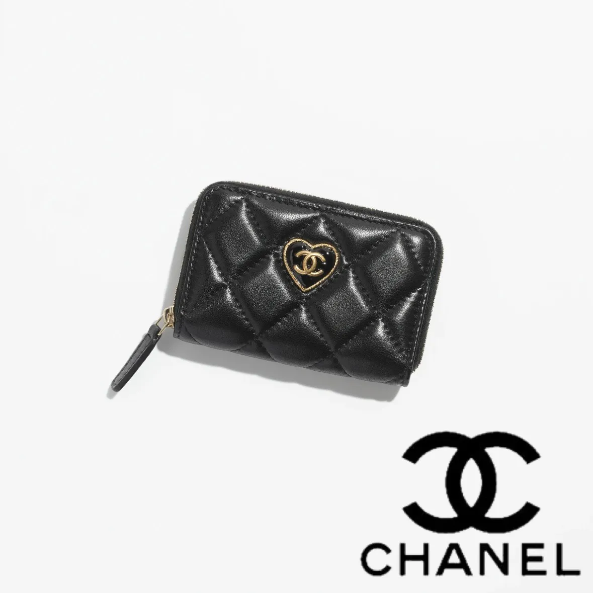 【2026】かわいいハートロゴ☆【CHANEL】ジップ コインパース