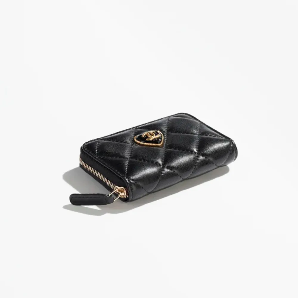 【2026】かわいいハートロゴ☆【CHANEL】ジップ コインパース