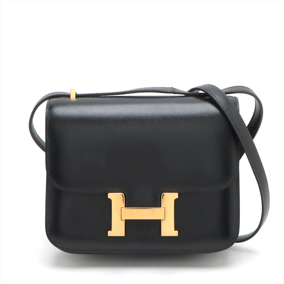 【2026】【HERMES  公式旗艦店】斜めがけバッグエルメス コンスタンス3 ミニ18 ボックスカーフ ブラック ゴールド金具
