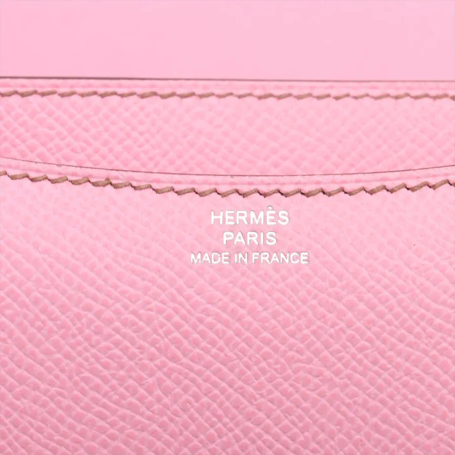 【2026】【HERMES  公式旗艦店】斜めがけバッグエルメス コンスタンス3 ミニ18 ヴォーエプソン ピンク シルバー金具 18.5*15*5.5cm