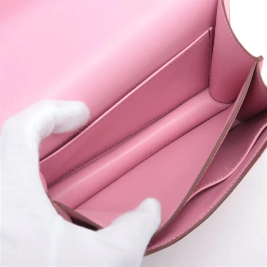 【2026】【HERMES  公式旗艦店】斜めがけバッグエルメス コンスタンス3 ミニ18 ヴォーエプソン ピンク シルバー金具 18.5*15*5.5cm