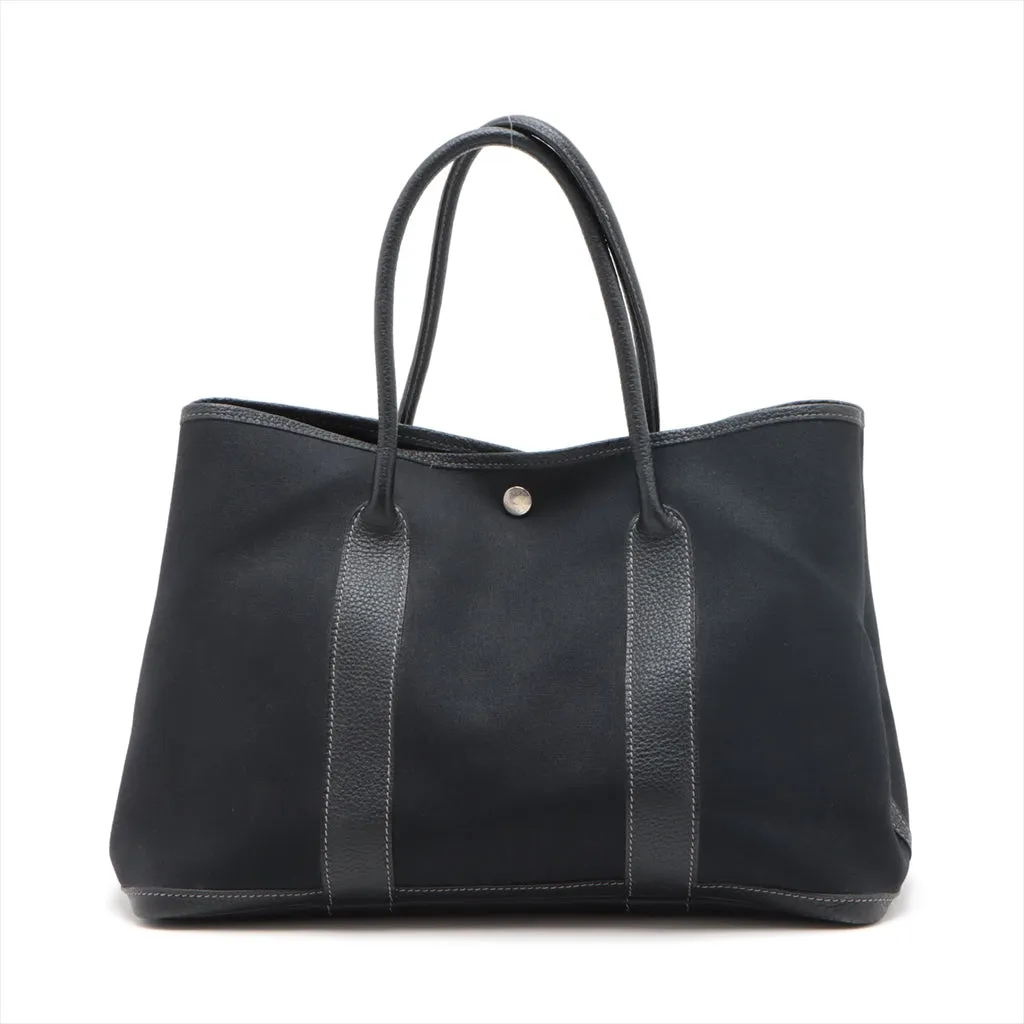 【2026】【HERMES   公式旗艦店】ハンドバッグエルメス ガーデンパーティPM トワルオフィシエ×ネゴンダ ブラック シルバー金具