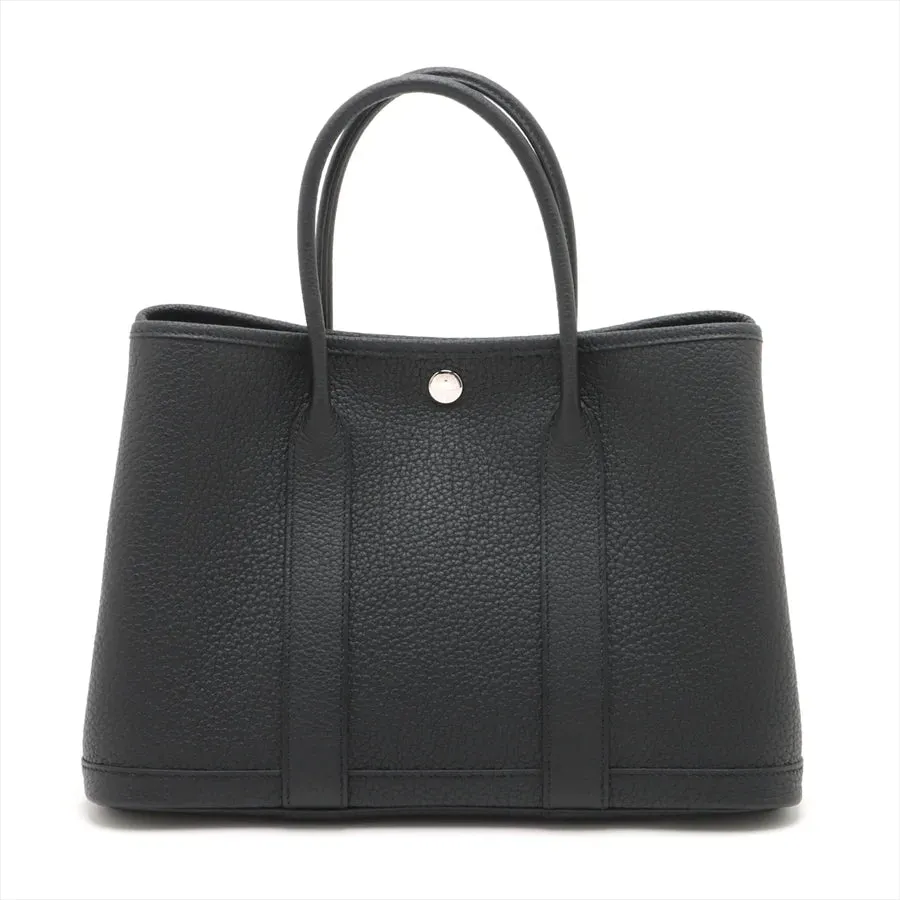 【2026】【HERMES   公式旗艦店】ハンドバッグエルメス ガーデンパーティTPM カントリー ブラック シルバー金具 29.5*21.5*13.5cm