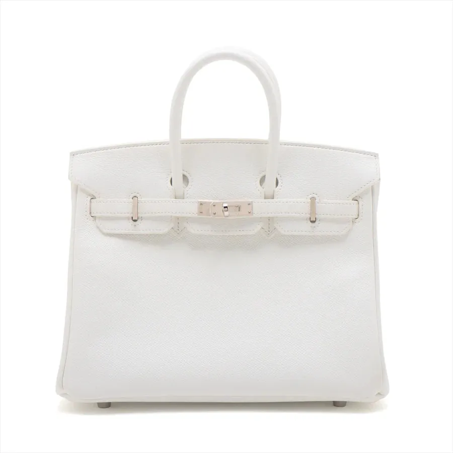 【2026】【HERMES   公式旗艦店】ハンドバッグエルメス バーキン25 ヴォーエプソン ホワイト シルバー金具 25*19*13.5