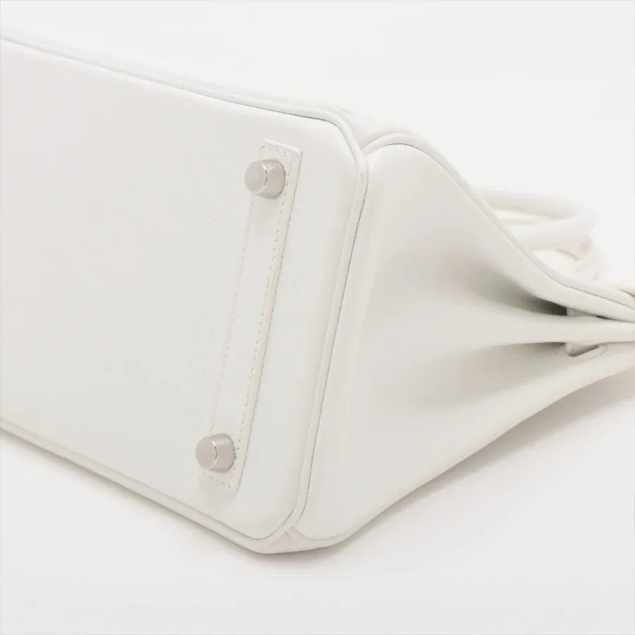 【2026】【HERMES   公式旗艦店】ハンドバッグエルメス バーキン25 ヴォーエプソン ホワイト シルバー金具 25*19*13.5