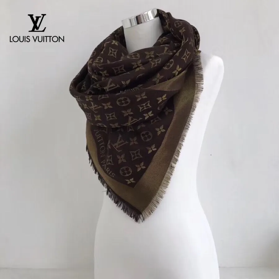 【2026】【LV Louis Vuitton ルイ·ヴィトン】オートクチュール ファッション トランジショナル カラー ロング ビアード スカーフ 140*140CM