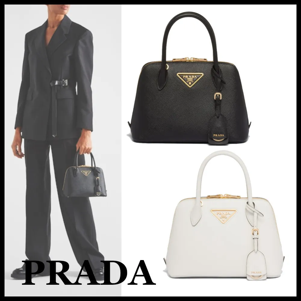 【2026】★PRADA直営店★プロムナード サフィアーノ レザーバッグ 28*22*9cm
