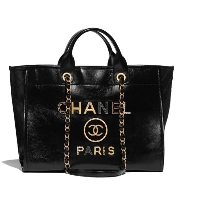 【2026】【CHANEL】シャネル☆ラージ トート カーフ 黒 CC ロゴ A66941