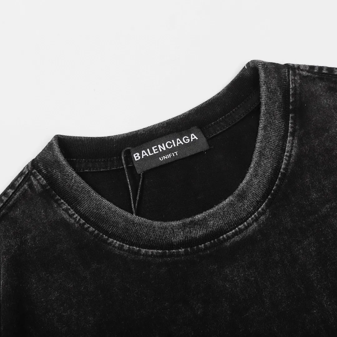 【2026】BALENCIAGA バレンシアガの新型のバックルのプリントロゴのプリントの半袖 Tシャツ