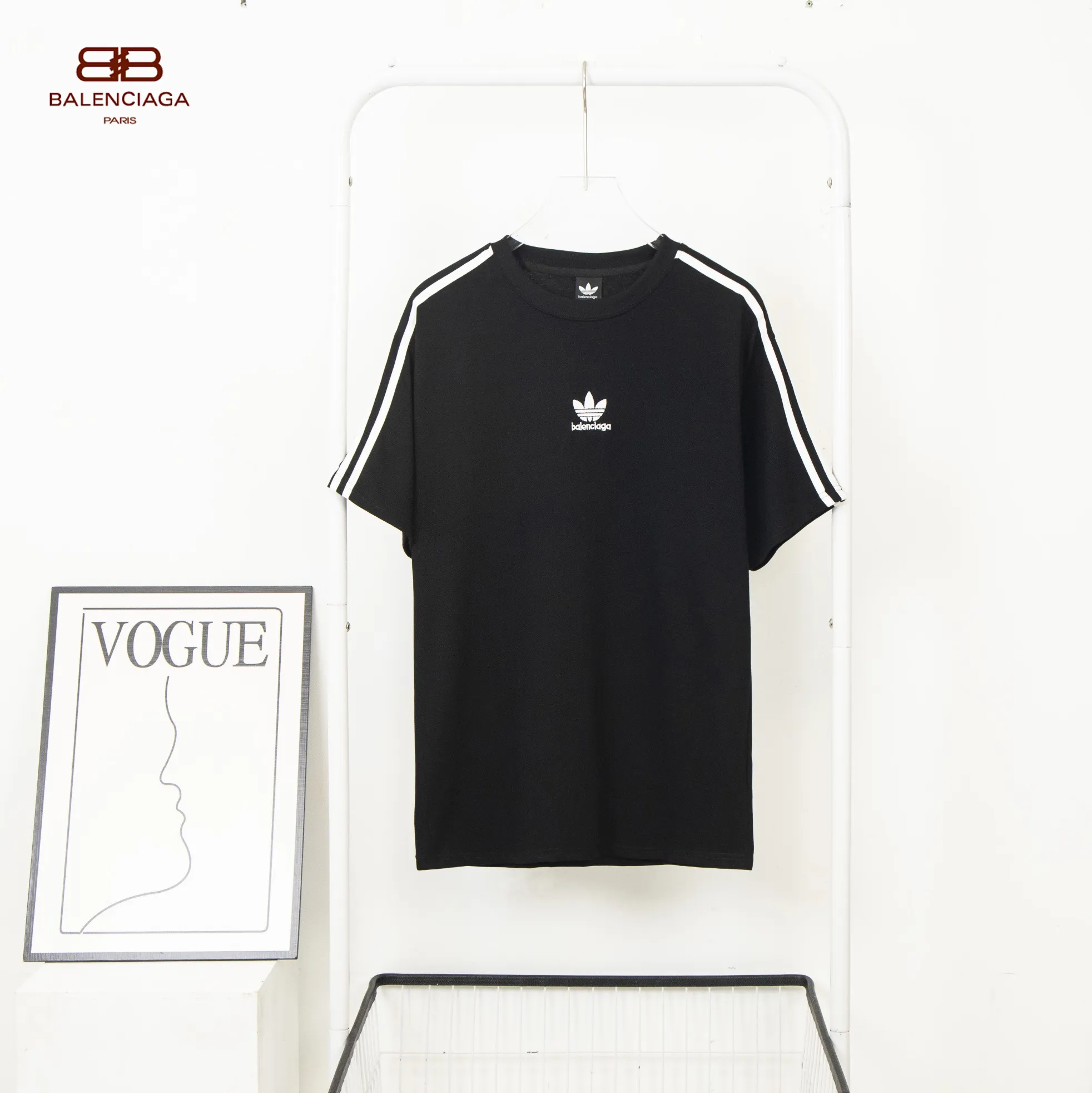 【2026】balenciaga BLCG＆addidas コラボアルファベット刺繡Tシャツ
