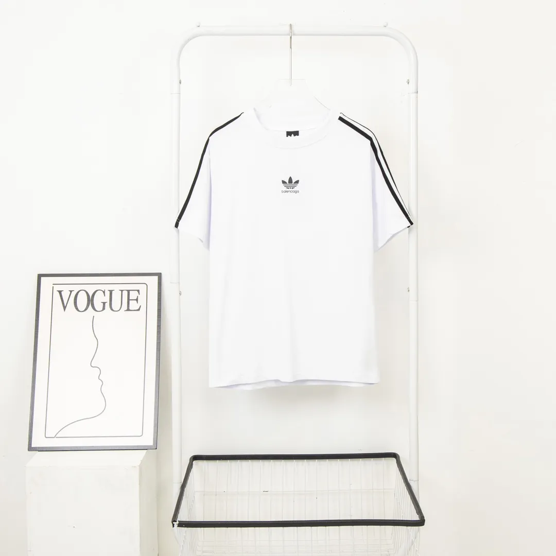 【2026】balenciaga BLCG＆addidas コラボアルファベット刺繡Tシャツ