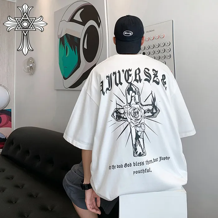 【2026】chrome hearts/クロムハーツサンスクリットカジュアル半袖 ゆったり男女カップルTシャツです
