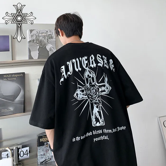 【2026】chrome hearts/クロムハーツサンスクリットカジュアル半袖 ゆったり男女カップルTシャツです