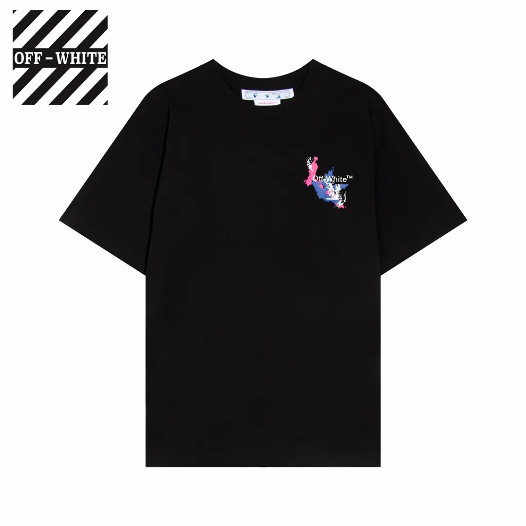 【2026】Off-White(オフホワイト)  半袖シャツ　Tシャツ 落書き矢じり　油絵 100％純綿生地　　快適　通気性が良い　シンプルの風格　かっこいい　白　黒　男女兼用