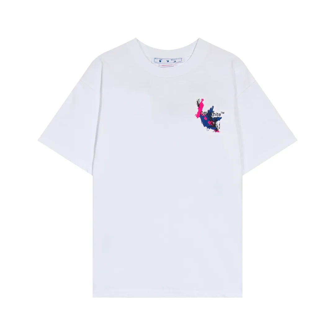 【2026】Off-White(オフホワイト)  半袖シャツ　Tシャツ 落書き矢じり　油絵 100％純綿生地　　快適　通気性が良い　シンプルの風格　かっこいい　白　黒　男女兼用