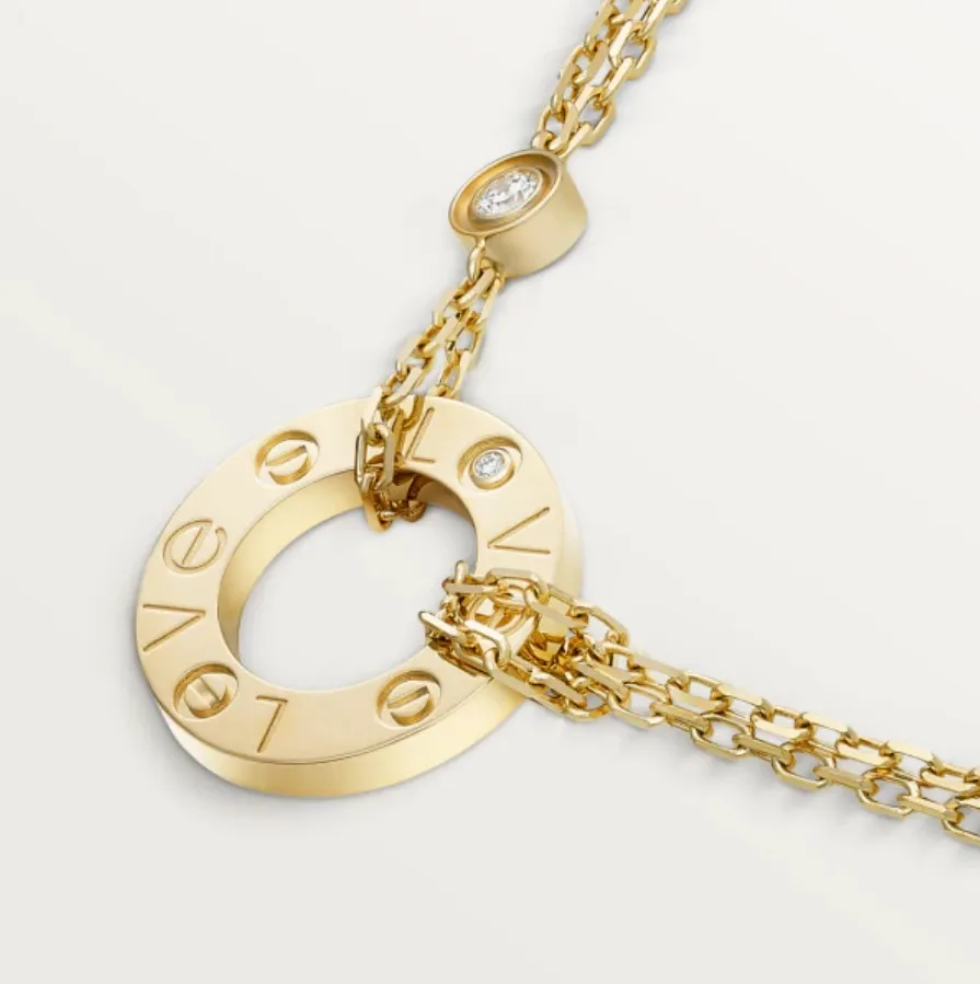 【2026】【Cartier】 LOVE ネックレス 18Kゴールド ダイヤモンド2個