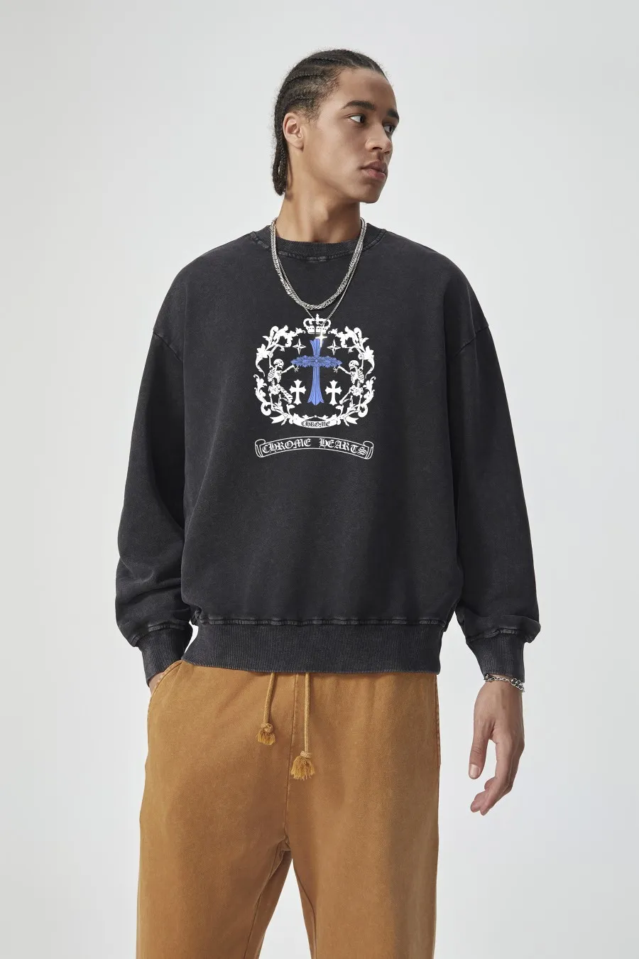 【CHROME HEARTS 公式旗艦店】クロムハーツ  丸首の衛衣  スウェットご好評に付き再入荷  241025