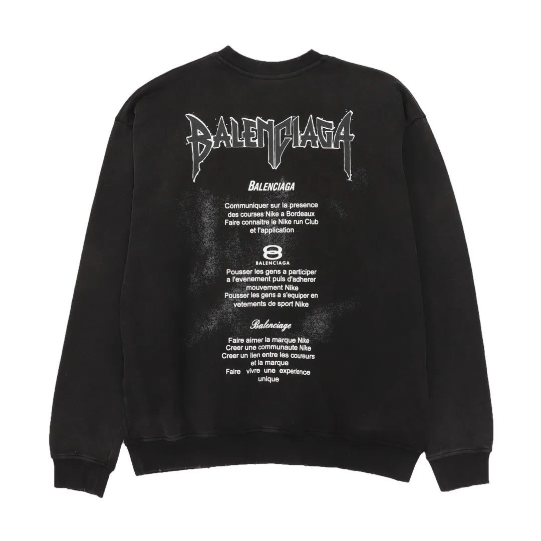 【BALENCIAGA 公式旗艦店】バレンシアガ 丸首の衛衣 スウェット ご好評に付き再入荷！241127