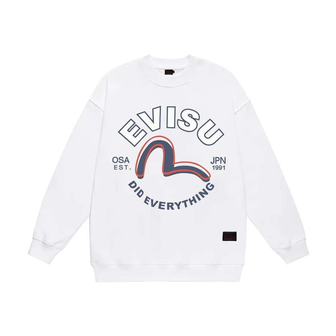 【EVISU 公式旗艦店】エヴィス 丸首の衛衣 スウェット ご好評に付き再入荷 240816