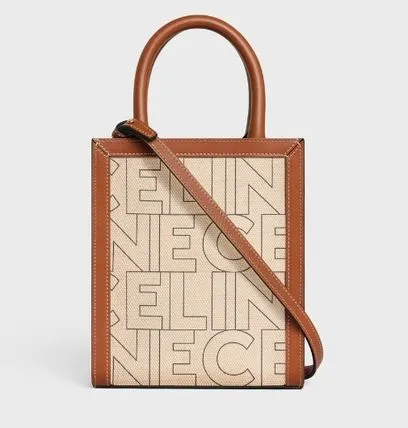 【CELINE】セリーヌ ロゴプリント入り ミニ バーティカル カバ 17*20*4cm