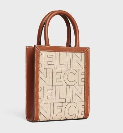 【CELINE】セリーヌ ロゴプリント入り ミニ バーティカル カバ 17*20*4cm