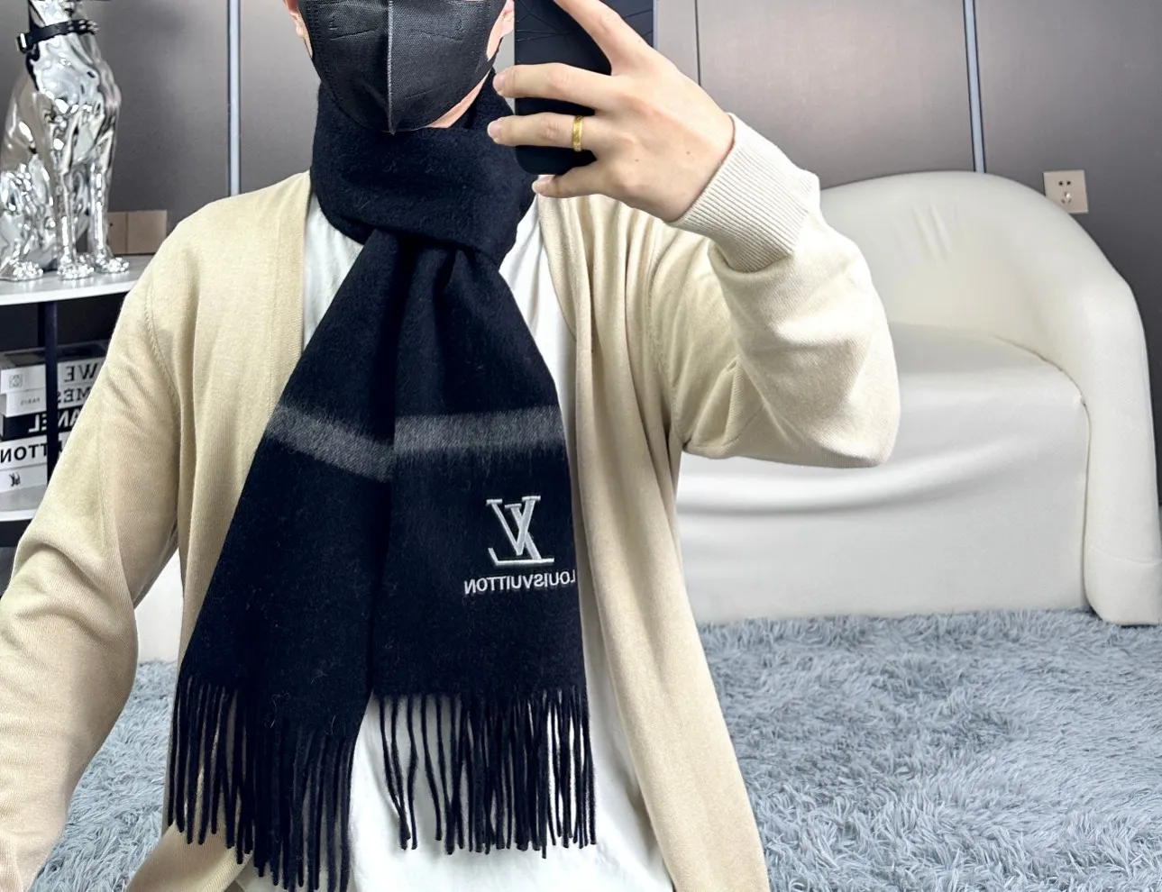 【LV LOUIS VUITTON ルイ·ヴィトン】 スカーフ 35*180cm  241107
