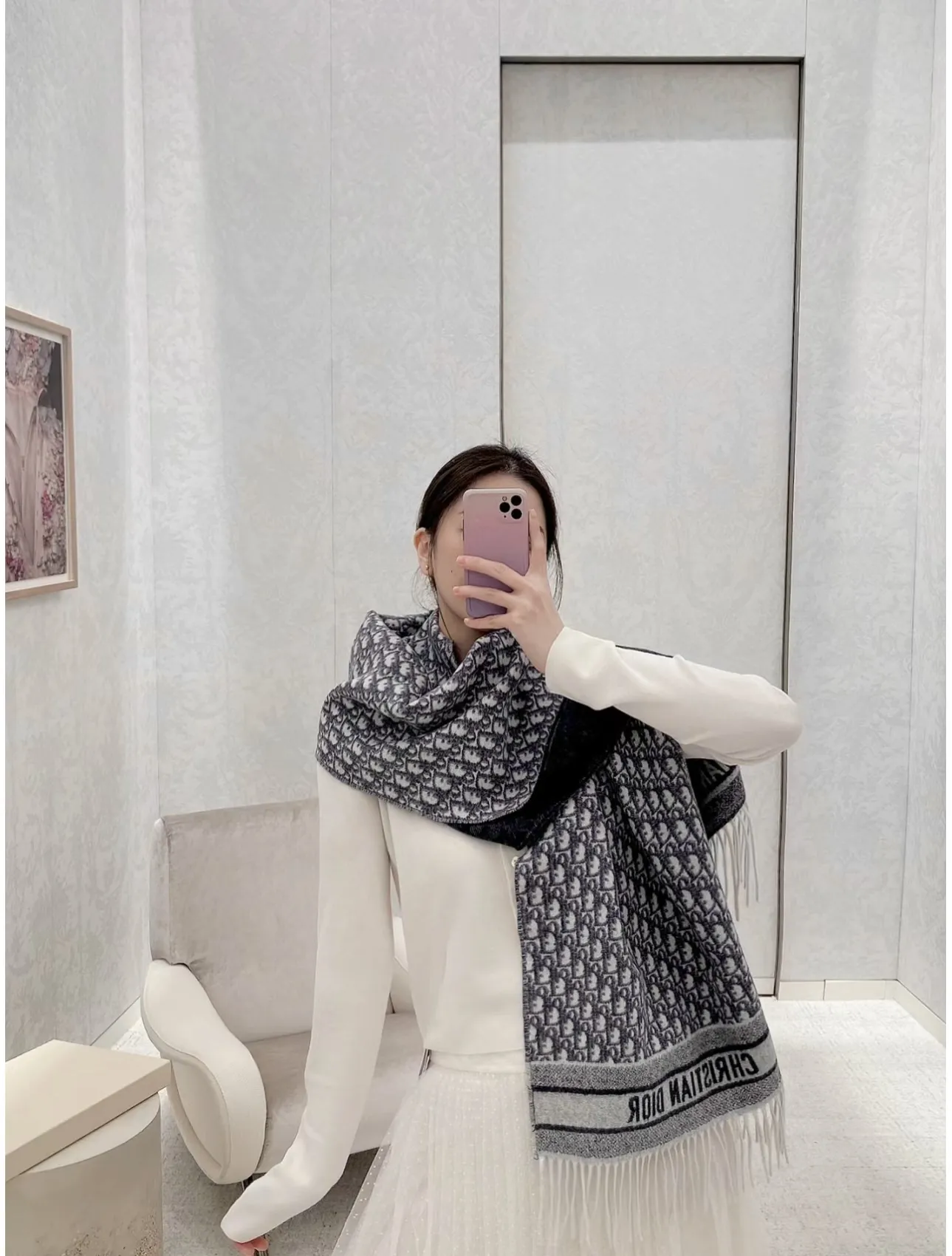 【DIOR  ディオール 】スカーフ  32*180cm  241210