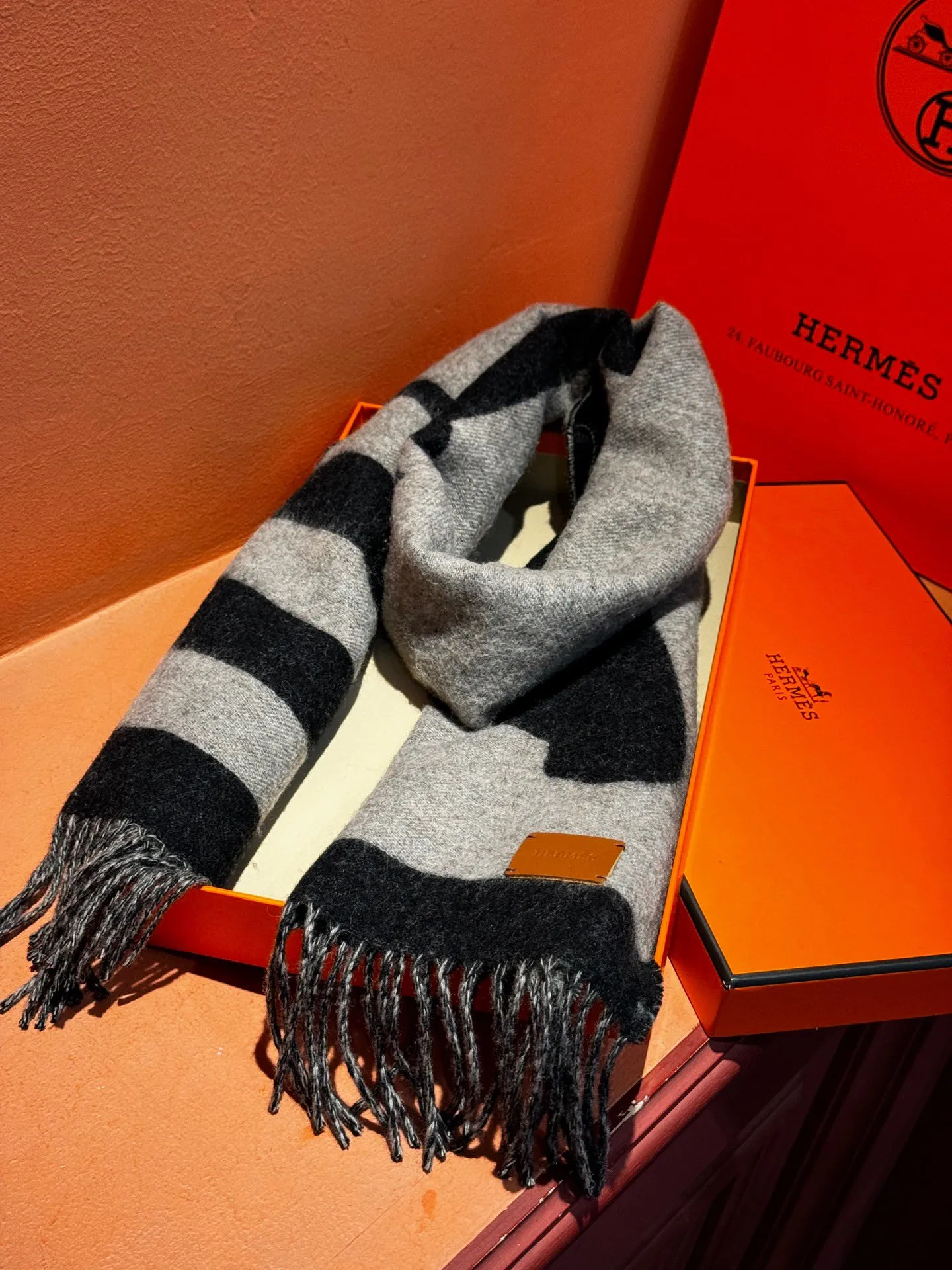 【HERMES エルメス 】スカーフ40*195CM  241210
