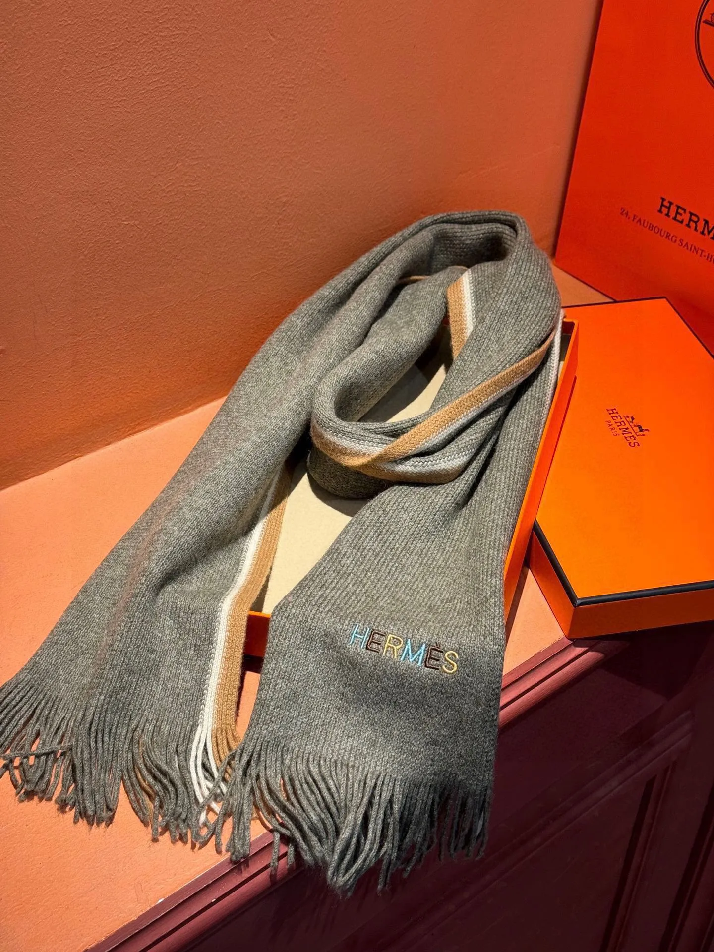 【HERMES エルメス 】スカーフ30*180CM  241210