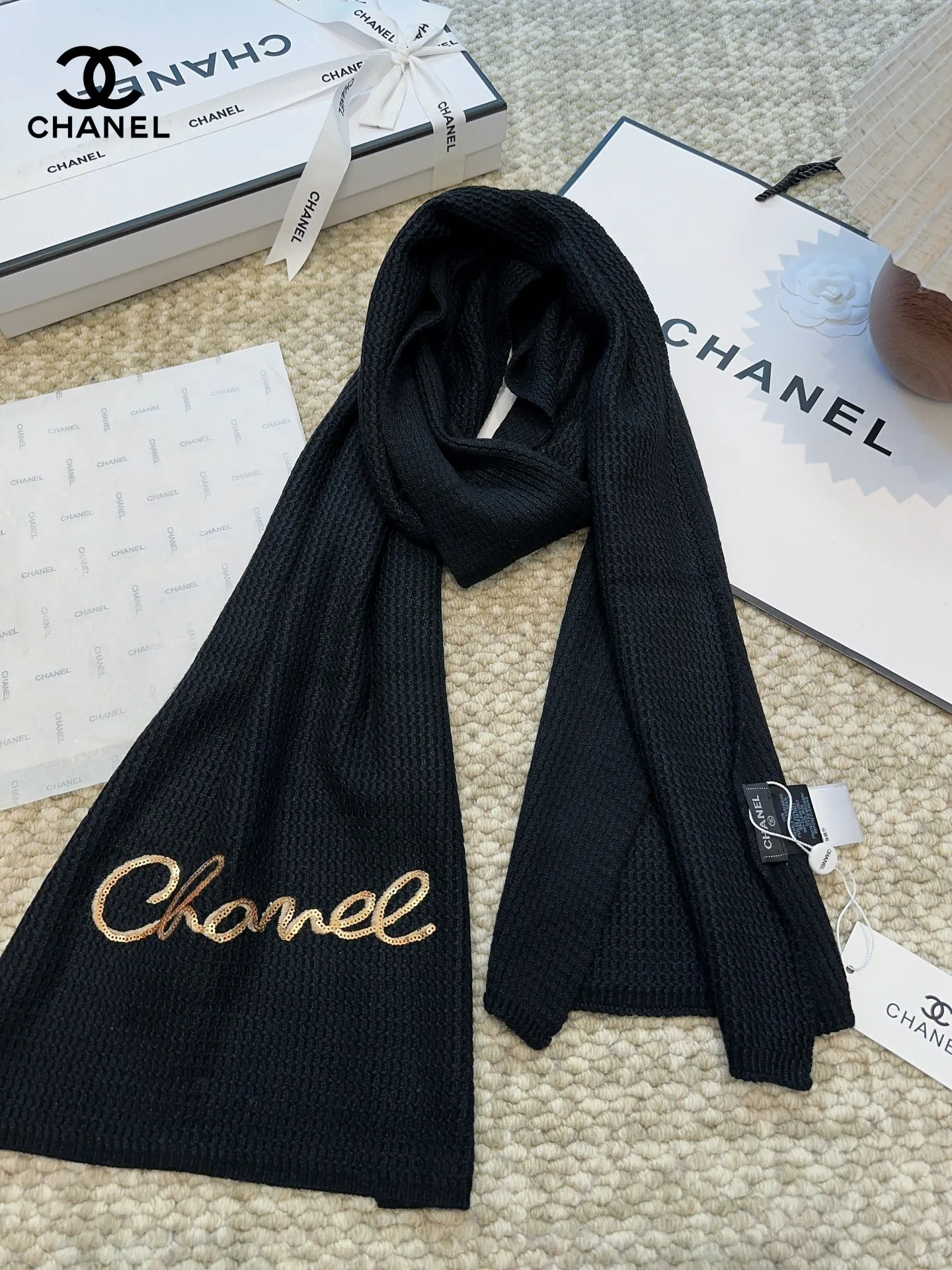 【CHANEL  シャネル 】スカーフ38*186CM  241209