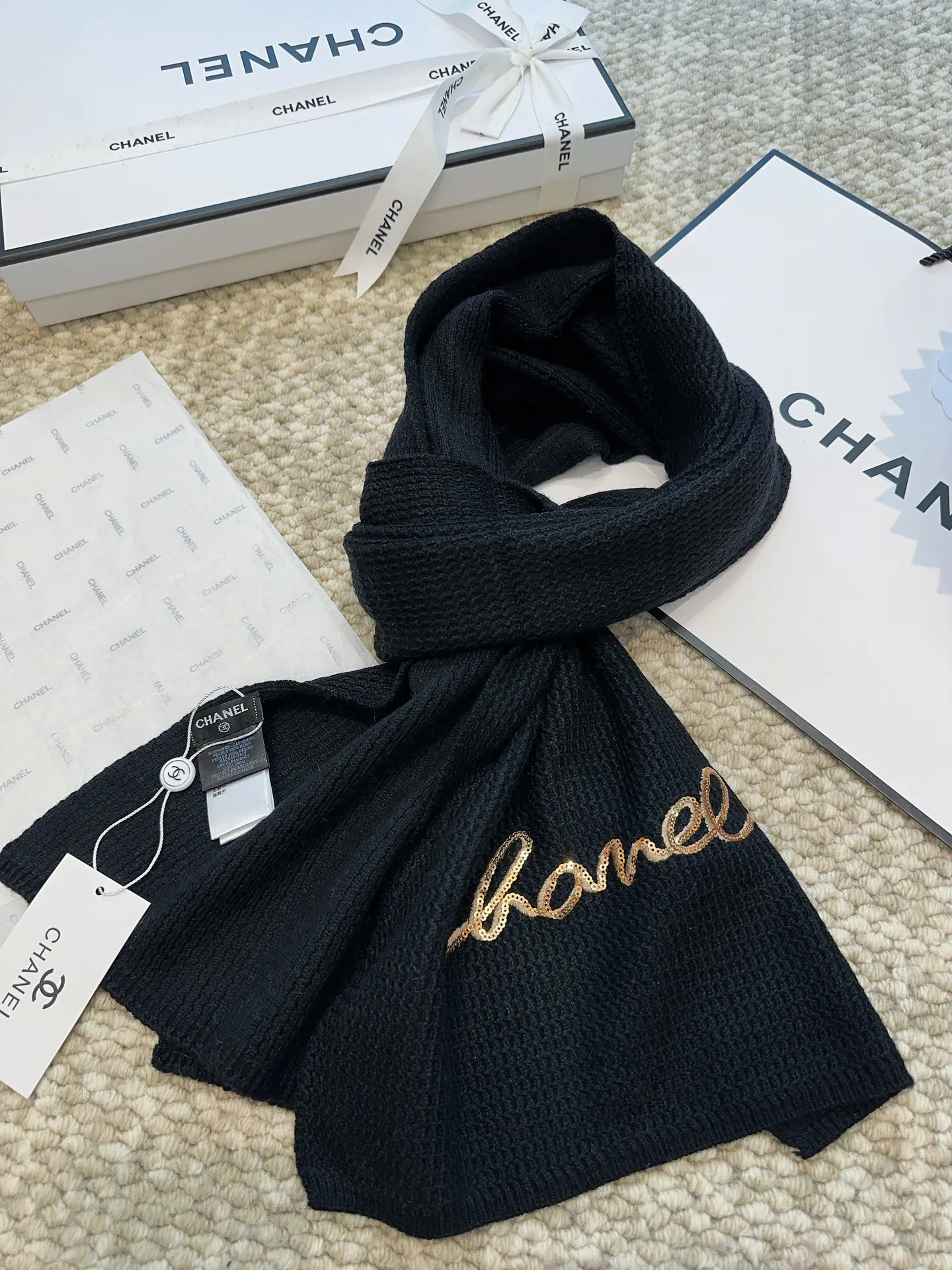 【CHANEL  シャネル 】スカーフ38*186CM  241209